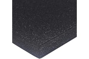 PANLOM Pack 10 A4 Glitter EVA Foam Sheets 2mm Creative Craft Sponge Paper Assorted Colours DIY Crafts Scrapbooking (Black, Gillter)