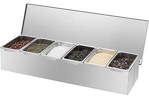 Acesunny Contenitore per ingredienti, in acciaio inox, nero