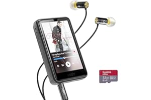 HiBy R1 Odtwarzacz MP3 HiFi z Bluetooth 5.1 Hi-Res Audio z certyfikatem DSD 256 Native Tidal Qobuz Player MSEB Tuning ekran dotykowy 32 GB + słuchawki Yves