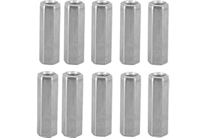 FAFEICY 10Pcs Ecrou Long M8, Hexagonal Manchon de Entretoise M8 40mm en Acier au Carbone, Raccord tige filetée Galvanisé Douille Filetée Fixations Filetées pour tige de connexion attaches filetées (M8 x 40)