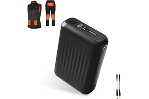 RTDEP Paquete de batería de chaleco térmico de 18400 mAh, paquete de batería de 7.4 V para chalecos calefactados, chaquetas, pantalones, banco de energía recargable con LED, compatible con dispositivos