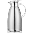 2.3 Litre Stainless Steel Thermal Carafe, Double-Wall Insulated Vacuum Jug, Vacuum Insulated Coffee Pot with Press Button Top, 6 Hrs Heat & Cold Retention, for Coffee,Milk,Tea,Beverage,Juice etc
