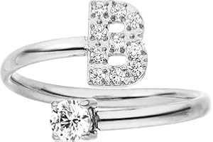 Purelei® Anello con lettere – Anello da donna in acciaio inox durevole – Anelli impermeabili – Anelli regolabili dalla taglia 50 alla 60 – Gioielli alla moda per il tuo look personalizzato