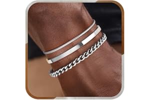 J.Fée Bracciali Uomo Set Bracciale Uomo Acciaio Cubana Braccialetto 316L Inossidabile Braccialetti, Ipoallergenico Sovrapponibili Gioielli Compleanno Regali Natale