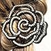 QueenMee Black Flower Hair Clip Black Hair Flower Rhinestone Hair Claw Rhinestone Hair Clip Diamante Hair Clip Diamante Hair Claw Clip Crystal Hair Clip Crystal Hair Claw Black Crystal Hair Clip Medium Hair Claw Clamp Hair Jaw Hair Clamp