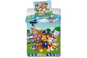 ‎CLEAVEN CLEAVEN Kinderbettwäsche 100x135 cm aus 100% Baumwolle Weiche & Farbenfrohe | Baby Bettwäsche Set Perfekt für Mädchen und Jungs | Hochwertige Kinder-Bettwäsche mit Reißverschluss (Paw Patrol 288)