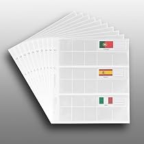 Prophila 10 Feuilles Numismatiques – 12 Compartiments Jusqu'à 44 Mm – Pochettes Transparentes Pour Classeur 4 Anneaux – Protection Et Classification