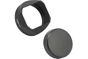 Haoge Quadratische Metall-Gegenlichtblende für Fuji Fujifilm X100VI FinePix X100V X100F X100 X100S X100T X70 Kamera Schwarz LH-X54B + Cap-X54B Objektivblende mit Kappe und 49-mm-Adapterring-Set