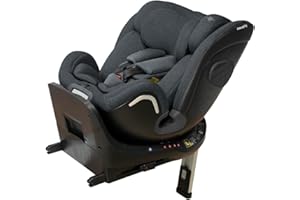 Casualplay - Silla de coche Kora i- Size giratoria con isofix y pata de apoyo, grupo 0 1 2 3 de 0 a 12 años o de 40 a 150 cm altura y apta para llevar a contramarcha hasta los 105cm, deep grey