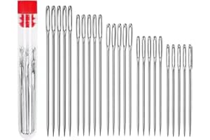 BESSY SHOP 25 pièces Aiguilles à coudre à la main，Aiguilles à Main Grandes,aiguilles à main Big Eye, Idéal pour Le Point de Croix,la Couture,la Broderie, 4.2cm 4.6cm, 5.2cm, 5.6cm, 6cm