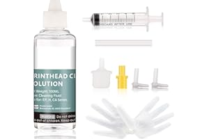 IUBEST Kit Pulizia Testine Stampante da 100 ml, Kit Pulizia Ugelli Stampante per la Pulizia di Tutte le Testine di Stampa Delle Stampanti Epson, Canon, Brother, HP, Lexmark, Kodak e Samsung