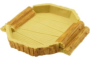 YINETTECH Reptil Wassernapf Kunstharz Futternapf Bartagamen Futternapf für Chamäleon Schildkröte Eidechse Gecko Spinne Amphibienzubehör 14,7x14x2cm