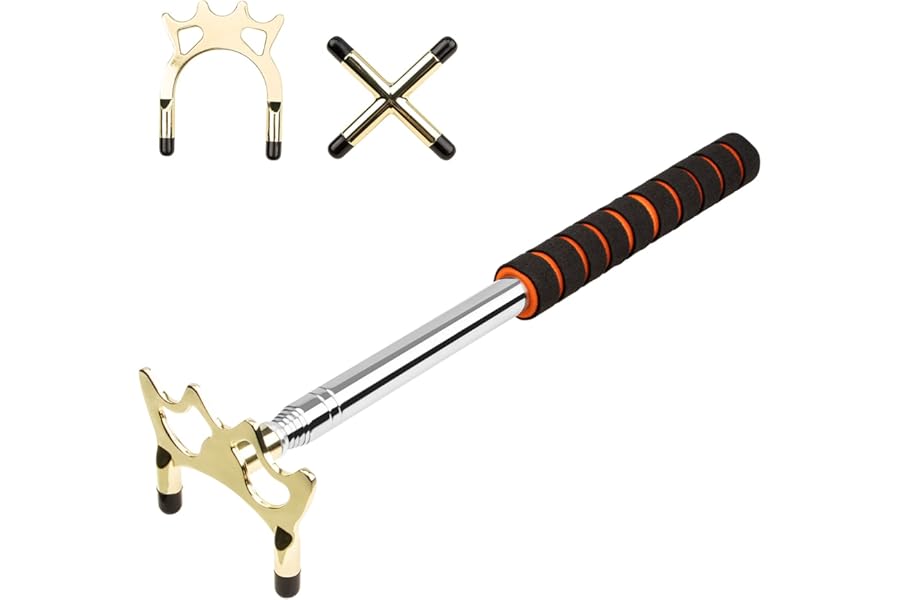 Adhafera Billards Cue Stick Bridge, Extension Snooker Cues Bridge with Brass Bridge Head, Retractable Pool Rest Stick, Snooker Accessories for Snooker, Game, Competition