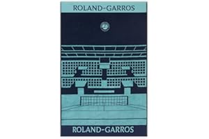 ROLAND GARROS - Serviette Session de soirée Édition 2023 - Tour Eiffel - 100% Coton - Couleur Marine - 70 x 105 cm