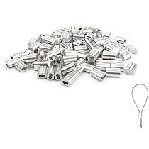 120 Morsetti Per Cavo Acciaio 3mm - Fermacavi In Alluminio, Per Stendibiancheria E Lavori Fai Da Te - Foto 7