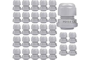 Gebildet 30pcs Presse-étoupes, PG13.5 Connecteurs de Câble IP68 étanches, M20×1.5 Collier Plastique Connecteu 6-12 mm, Glandes de Câbles pour la Maison/Jardin/Éclairage d'extérieur Câble(Blanc)