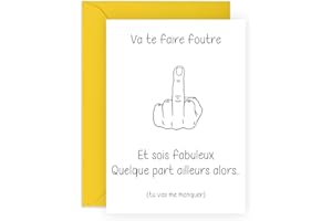 Central 23 Carte De Depart Drole Pour Homme Femme – Carte Felicitation Grossière Pour Un Nouvel Emploi Collège – Cadeau Pour Collegue Ami Colocataire – Livré Avec Des Autocollants