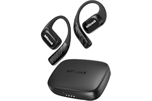 BlitzRock Open Ear Kopfhörer Kabellose Sport Bluetooth 5.4, Weichen und Bequemen, Reicher und Ausgewogener Klang, Stabiler Sitz, Klaren Anrufen, App-Steuerung, 32H Spielzeit, IPX5, Schwarz