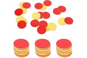 LUEDEN 100Pcs Learning Resources Two Color Counters Plastic Counters Chips Math Counters Counting Toys Double Sided Playing Counter Counting Bingos for Kids Educational Math Game, Red and Yellow