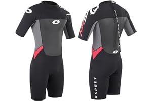 Osprey Men's Shorty 3 mm Summer Wetsuit, Adult Short Sleeve Neoprene Surfing Diving Wetsuit, Origin, Multiple Colours