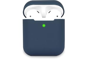 KOKOKA Case Cover Compatible with AirPods 2, Silicone Shockproof Case Cover for Airpods 2 [Front LED Visible][Support Wireless Charging] Deep Blue