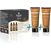 YOON 3'l&uuml; Uzun S&uuml;ren Keratin Sa&ccedil; D&uuml;zleştirme & Sa&ccedil; Botoks Kiti,S&uuml;lfatsız Tuzsuz Şampuan 250ml, Besleyici Sa&ccedil; Kremi 200ml, Bre