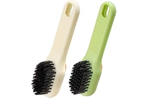 ERUINFANG 2 Pcs Shoe Brush Cleaning Shoe Brushes Multifunctional Shoe Washing Brush Small Hand Brush with Automatic Liquid Adding Soft Bristles Shoe Brush(off white and green)