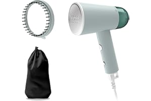 ‎TEFAL TEFAL DT1034 Origin Travel Parownica ręczna, 1200 W, nagrzewanie 25 sekund, wyrzut pary 20 g/min, zbiornik na wodę 70ml, funkcja odświeżania tkanin,nadaje się w podróż, pokrowiec, biało-szara