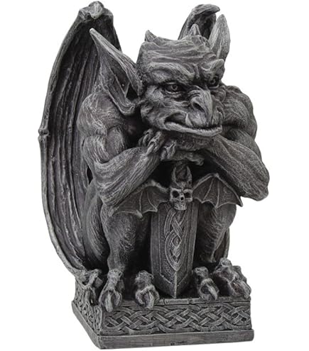 Gargoyle Drachen Auf Kugel Steinfiguren – Frostsicher, 37 Cm Hoch, 7 Kg Für Den Außenbereich