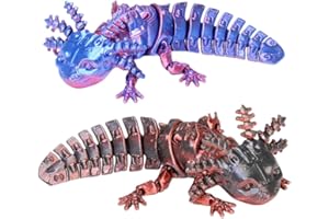 ZPSOSPZ 3D Printed Axolotl Toys 2Pcs, Stress Relief Desktop Figurines, 3D Printed Fidget Toy, Axolotl Toys for Kids and Adults Gifts