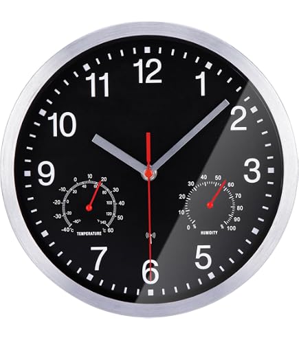 Techno Line WT 7940 Orologio Da Parete Quarzo - Design Moderno, Cornice In Plastica Argento, Diametro 33 Cm