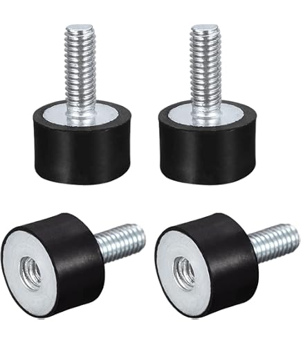 QUARKZMAN 2er Set M8 Gummifüße Vibrationsdämpfer 40x40mm – Zylindrischer Stoßdämpfer Mit Gewindestift & Muttern