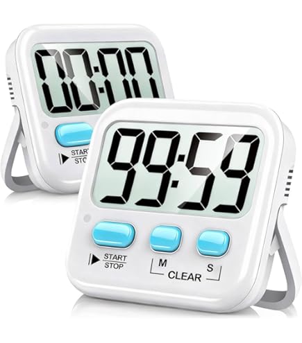 Set Da 6 Timer Digitali Magnetici Da Cucina – Display LCD Grandi, Allarme Forte, Conto Alla Rovescia – Multicolore Per Studio, Giochi E Cottura - 3