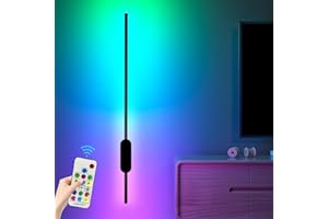 BRIMETI Lampada da Parete Lunga RGBIC, 80cm Applique da Parete Interno Nero mit Telecomando 14W Dimmerabili Lampada Gaming Moderno, per Decorazione Parete,Soggiorno Camera
