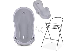 BABYKAJO Set Vasca da Bagno per Neonati Con Supporto - Certificato da TÜV Rheinland! Seggiolino, Scarico e Supporto Inclusi
