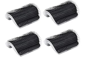 Changyeah 4 spazzole morbide per gatto, angolo massaggiante Pet, spazzola angolare da parete giocattolo con erba