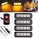 Price comparison product image AUTOUTLET 4 X 12/24V 4LED Strobe Light Amber Flashing Recovery Lightbar Truck Beacon Waterproof IP65 with Light Switch Mounting Bracket & Screws