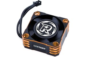 SURPASS HOBBY USA 25mm RC Fan 32000RPM/8.4V RC Cooling Fan Turbo ESC Heat Dissipation for 1/10 1/8, 1/12 RC Car TS120 TS160 TS120V2 TS160V2 (Black+Orange)