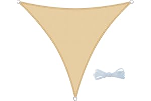 Cool Area Vela ombreggiante Triangolare 6x6x6m Impermeabile Tenda a Vela Protezione 95% Raggi UV Parasole per Giardino Esterno Terrazza-Sabbia