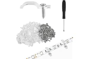 HEXINYIGJLY Pack of 100 LED Strip Holder Fixing, LED Strip Holder, Transparent Light Strip Clips, LED Mounting Clips, LED Strip Clips for 10 mm Fairy Lights, LED Strip Accessories, Bracket Clips