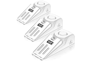 TOWODE Türstopper Alarm, Türkeil Gummi Kabellos 120dB Türalarm, Türsicherung Einbruchschutz Alarmanlage mit Rutschfestem fürs Haus Weiß