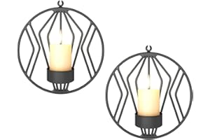 Sziqiqi Candelero Colgante De Arte De Hierro para Decoración De Casa, Candelabros Geométricos Tridimensionales, Ornamentos Creativos del Hierro De La Pared, Negro