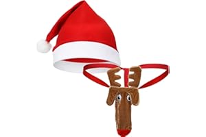 Hestya 2 Stück Weihnachts Bikini für Herren mit Mütze Weihnachten Underwear Men String Thong Geschenk für Ehemann