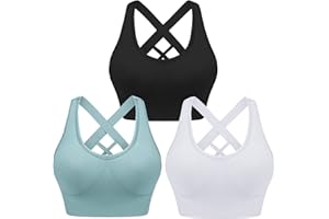 Leversic Reggiseno Sportivo da Donna Reggiseno Yoga Top Fitness Donna Imbottito Senza Ferretto Reggiseni Push Up per Yoga Jogging Gym S-XL