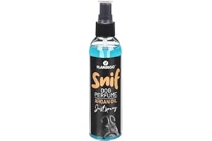 Flamingo Spray Parfumé à l'huile d'Argan – 150ml, Hydratant, Brillance pour Poils d'animaux, Neutralise Les Odeurs