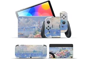 CUZKC Skin MIT Switch,Aufkleber Sticker Decal Folie Abziehbild Faceplates Klebefolie für Switch OLED Konsole&Joy Con&Dock&Grip,Skin Sticker für Switch OLED Modell(B)