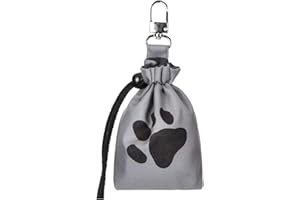 ‎MILLYBO millybo Leckerlitasche Futterbeutel Futtertasche für Hunde Leckerlies Leckerlibeutel Snack Bag Tasche fürs Training (hellgrau)