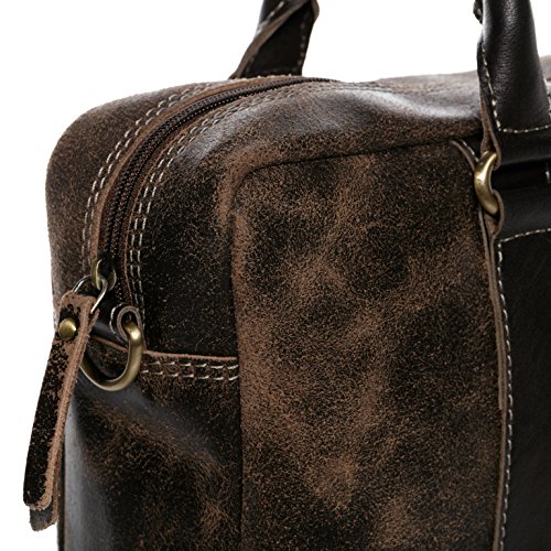 BACCINI Laptoptasche LEON – Notebooktasche groß fit für 15.4″ mit Extra-Abtrennung- Businesstasche – echt Leder Distressed-Braun - 2
