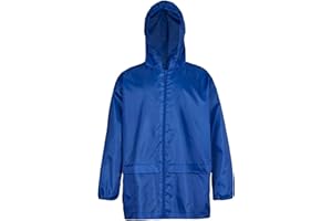 Style It Up Kids Hooded Raincoat Kagouls Jacket - Unisex Kids Boys and Girls - Showerproof, Breathable, Lightweight - Age Range From 7 to 13 Years