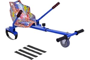TRIOBLADE Hoverkart Galaxy Kart Attachment Adjustable Hoverboard Seat Go Kart Racer Frame Fits All Hoverboards Sizes - 6.5", 8" and 10",Pink/Blue/Purple (Graffiti Blue)